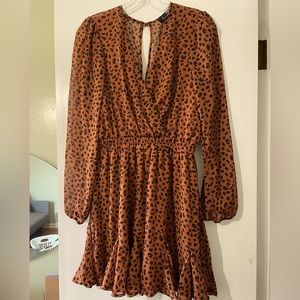 Tan and Black Polka Dot Dress